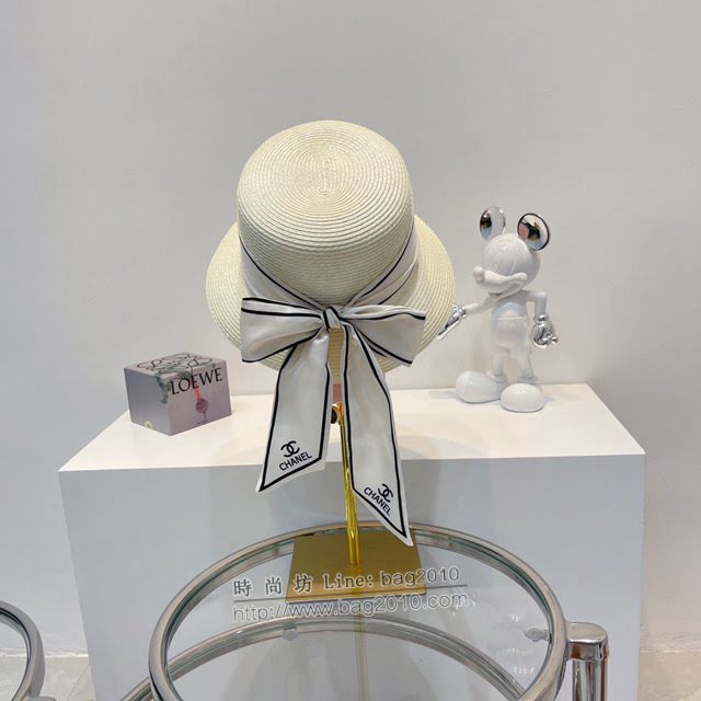 Chanel爆款女士帽子 香奈兒2021春夏新款度假冰絲小禮帽盆帽  mm1594